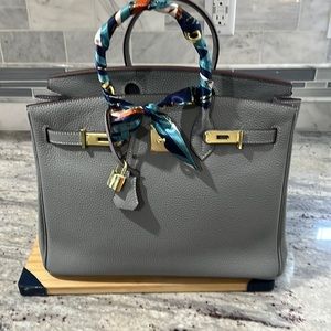 NEW, soft Vegan faux leather birkin kelly look alike not designer sz 28